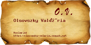 Olsovszky Valéria névjegykártya